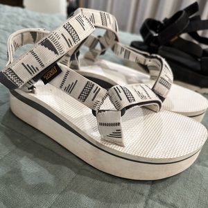 Aztec Print on White Teva Platform